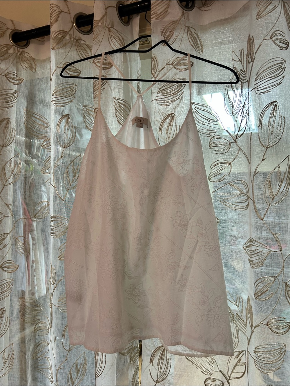 LOFT Pale Pink Floral Satin Cami